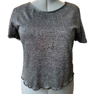 Urban Outfitters metallic silver black top
